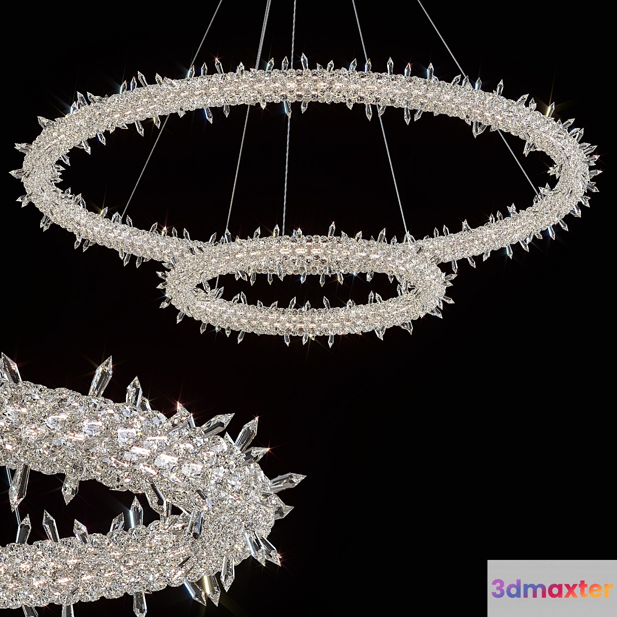 Hanging chandelier Lorenza by GLCrystal d80 * 40cm 3D Max