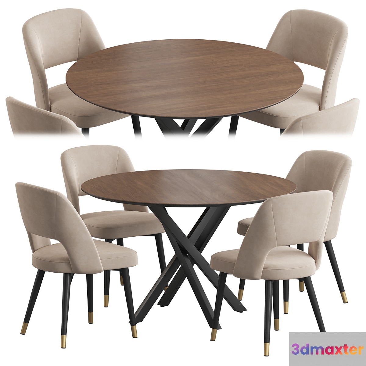 Ritz table Hudson stool dining set