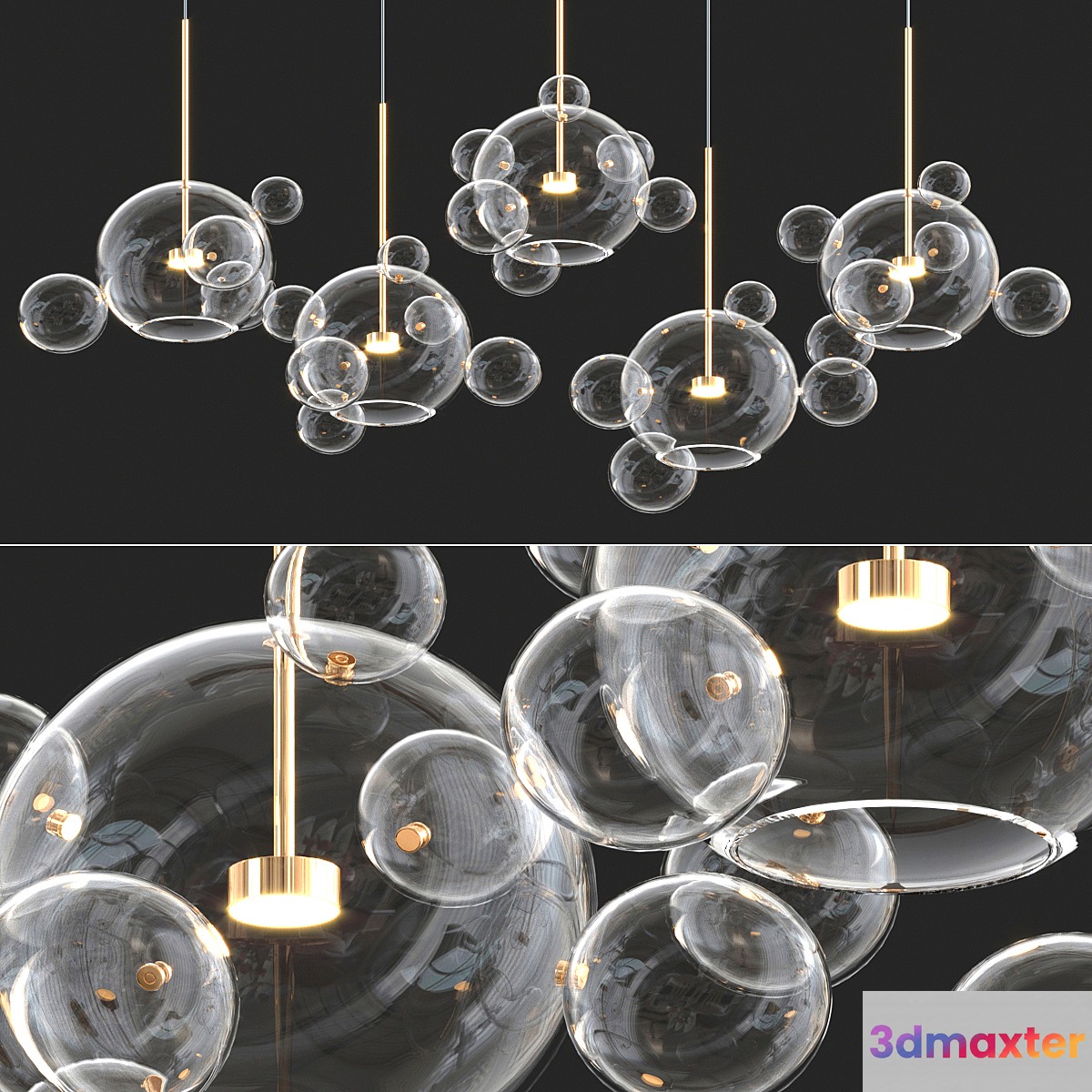 Bolle Zigzag Chandelier 3D Max