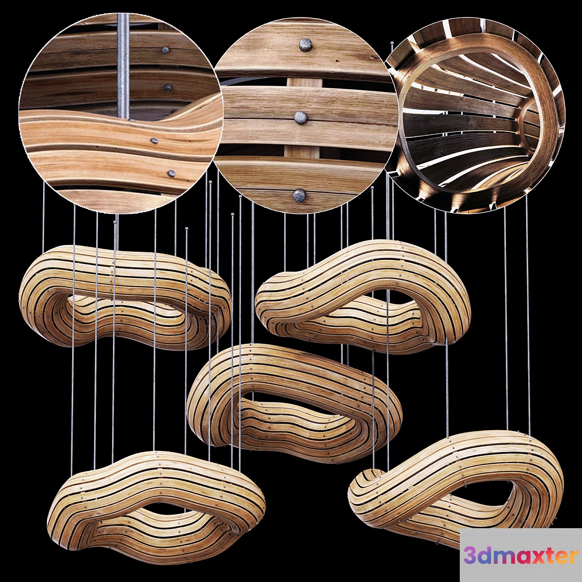 Bagel wood board decor n2 _ Bagels from wooden boards decor number 2 3D Max