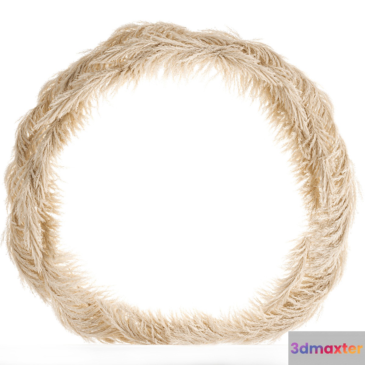 White wedding arch made of dried flowers cortaderia pampas grass reeds natural decor. 1063