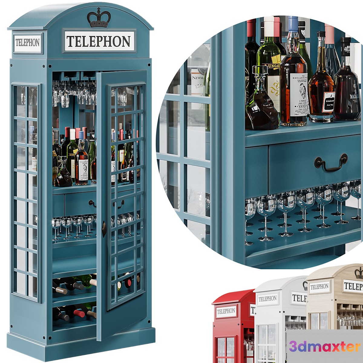Telephone Box Drinks Cabinet - No.4