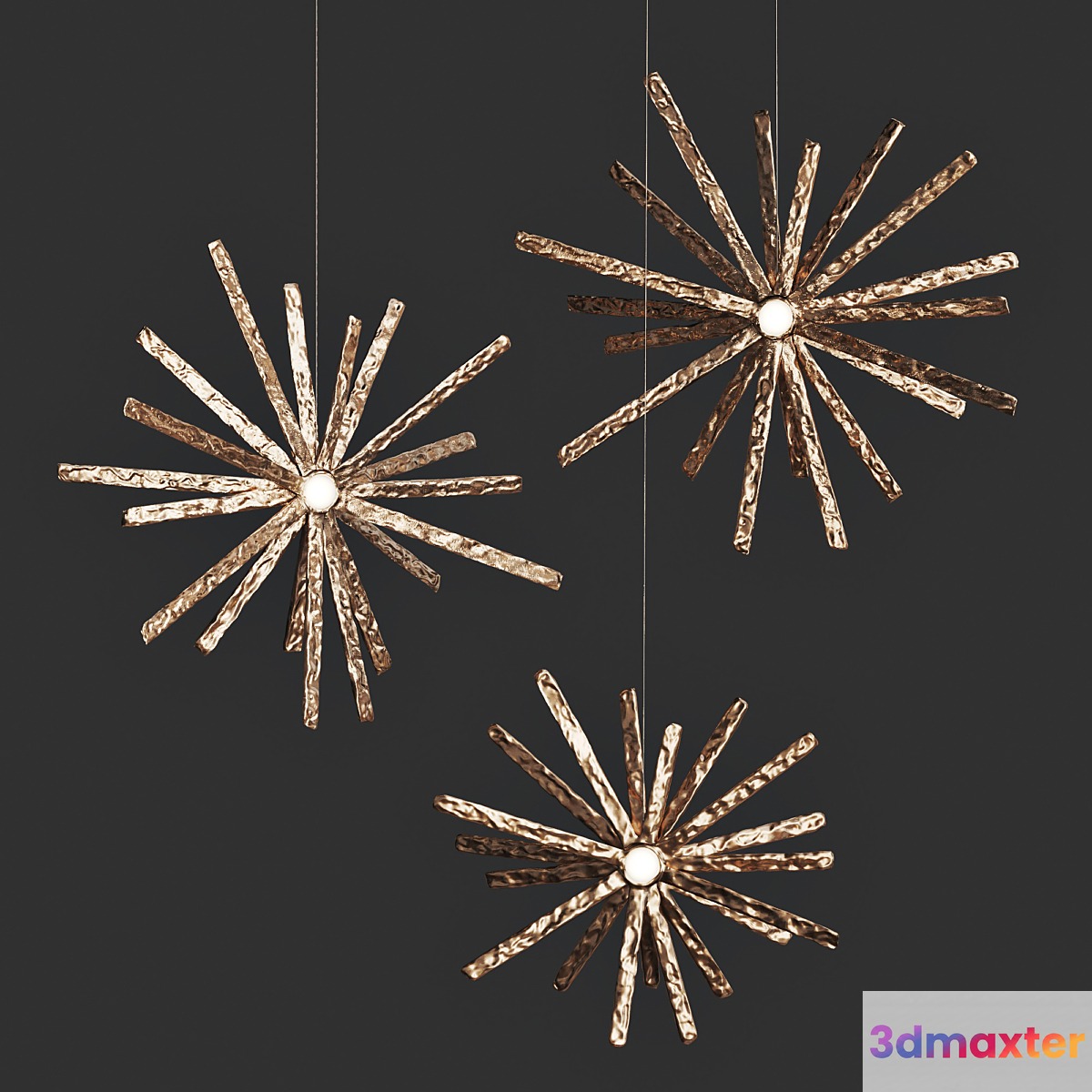 Hanging art lamp Zvezda Vetvi store 3D Max