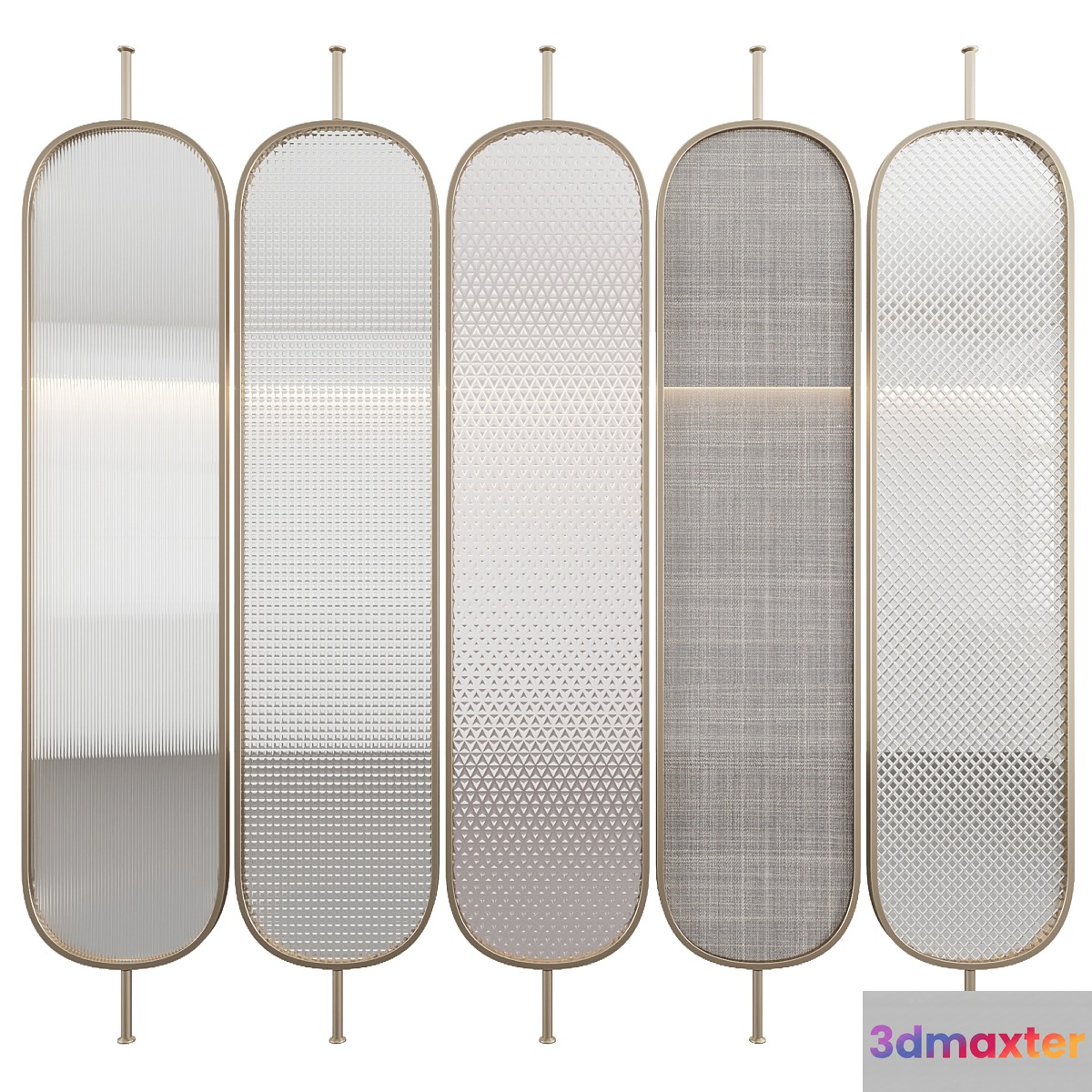 Decorative partition with embossed glass