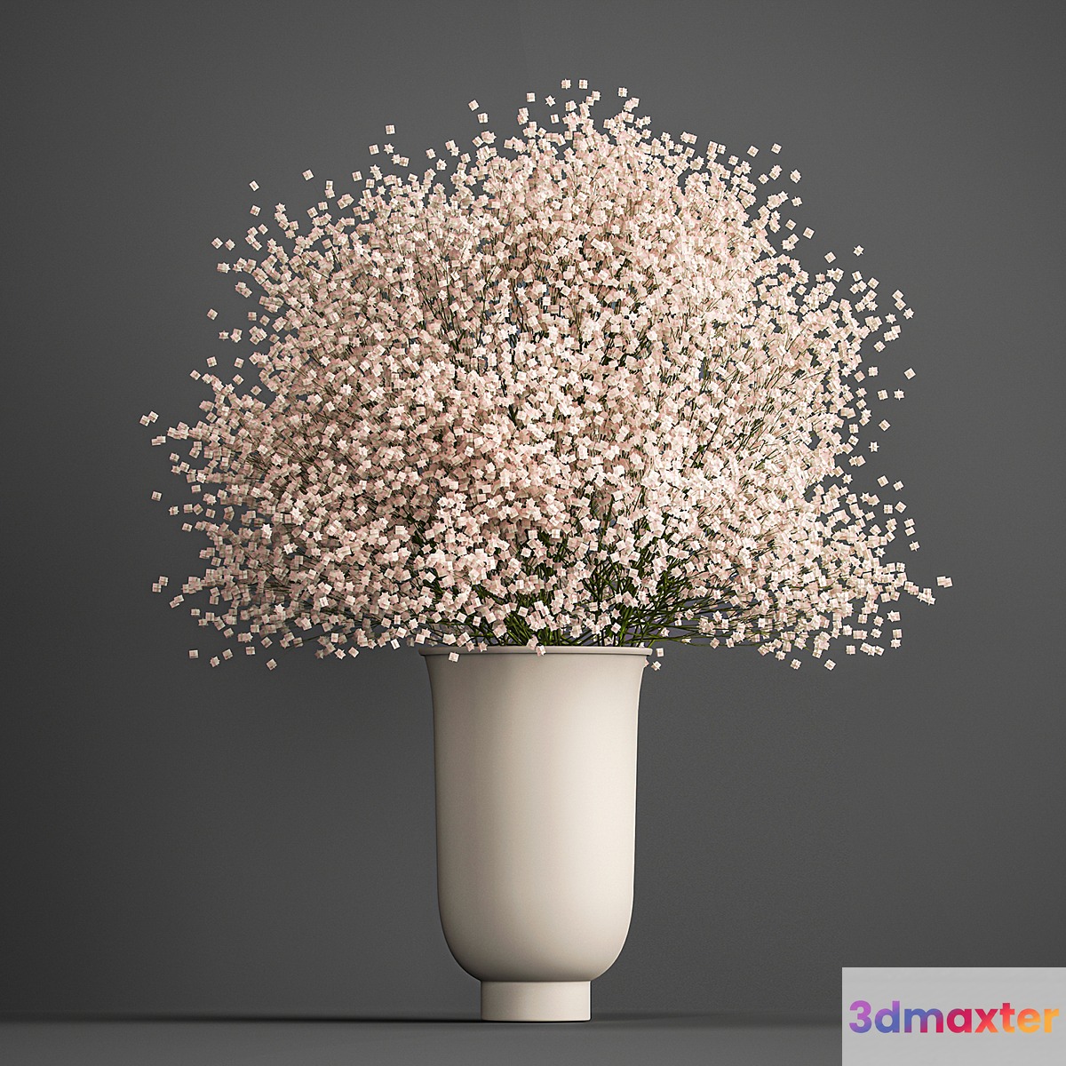 Bouquet of white flowers in a vase with Gypsophila Gibsolyubka Kachim. 201.