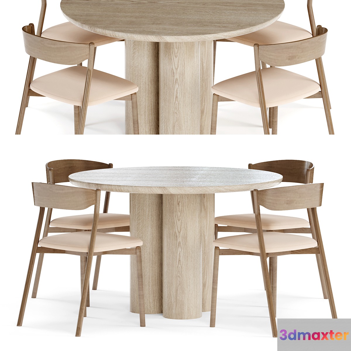 Wooden Chair Tube by Miniforms dinng table