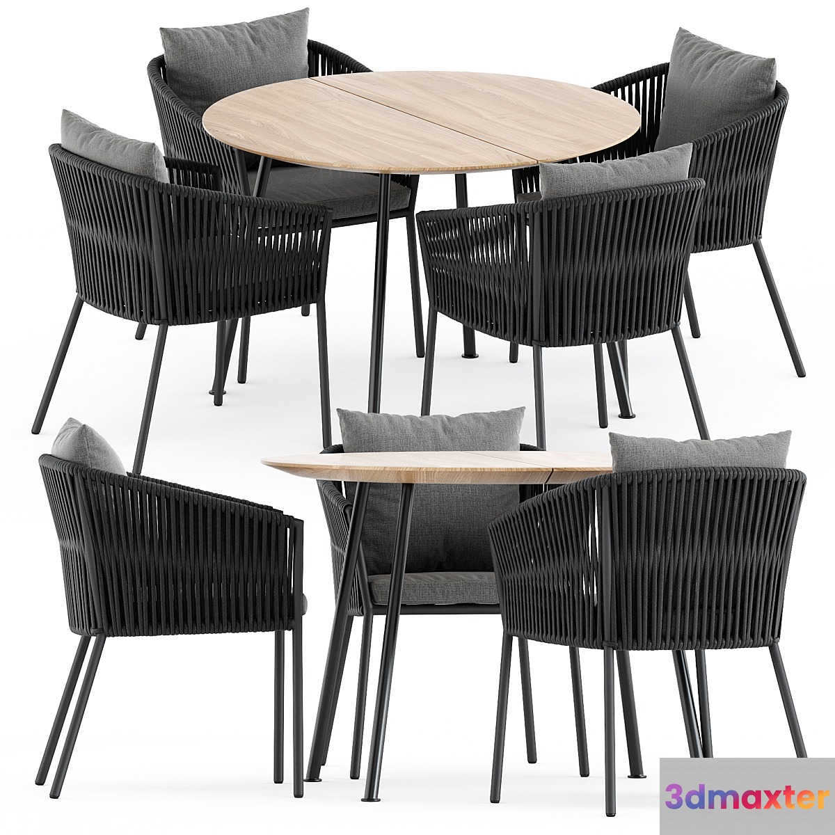 Porto Dining Chair by burkedecor and Agave table by ethimo