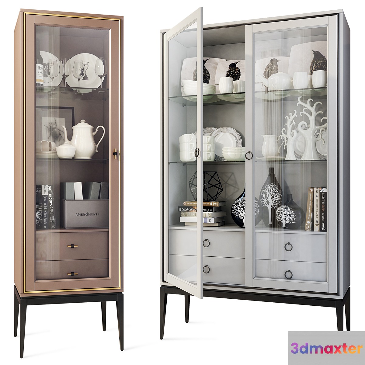 Wardrobe two-door _ one-door showcase Prato. Cabinet showcase by ArtMax