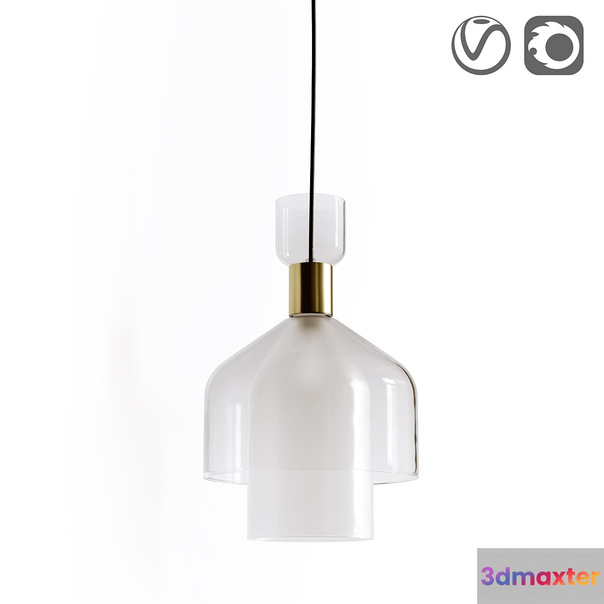 Glass and brass lamp Amoris - No.4