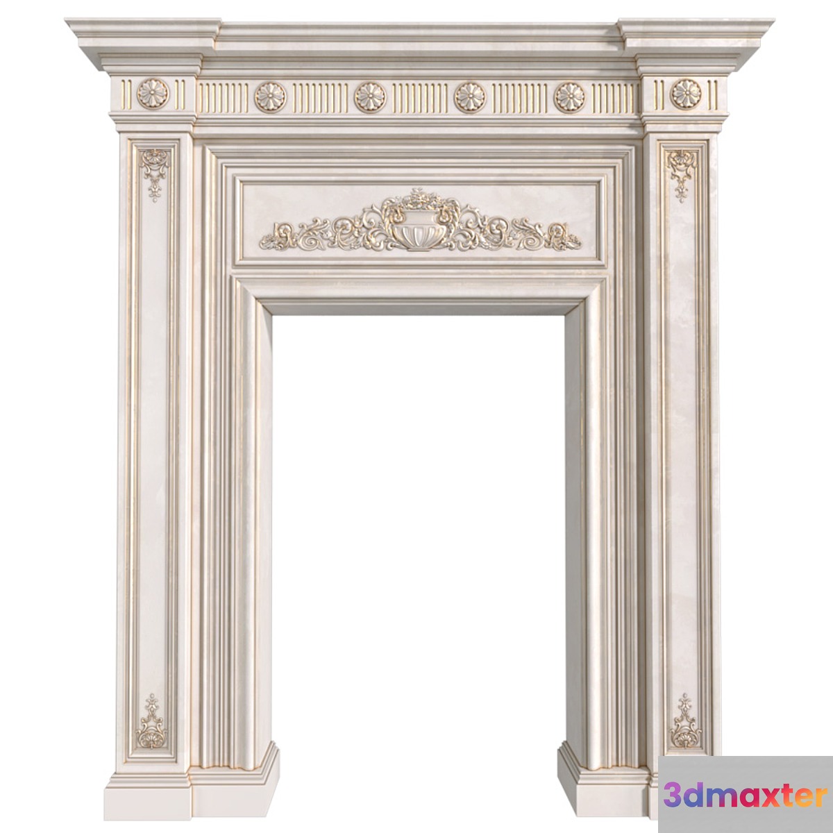 Doorway in classic style with decorative plaster. Door Portal. Classic Doorway.Classic Architecture Arch.arched doorway