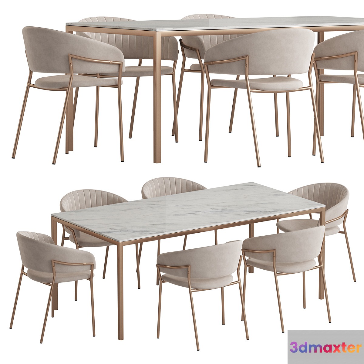West Elm Frame table Piza chair dining set