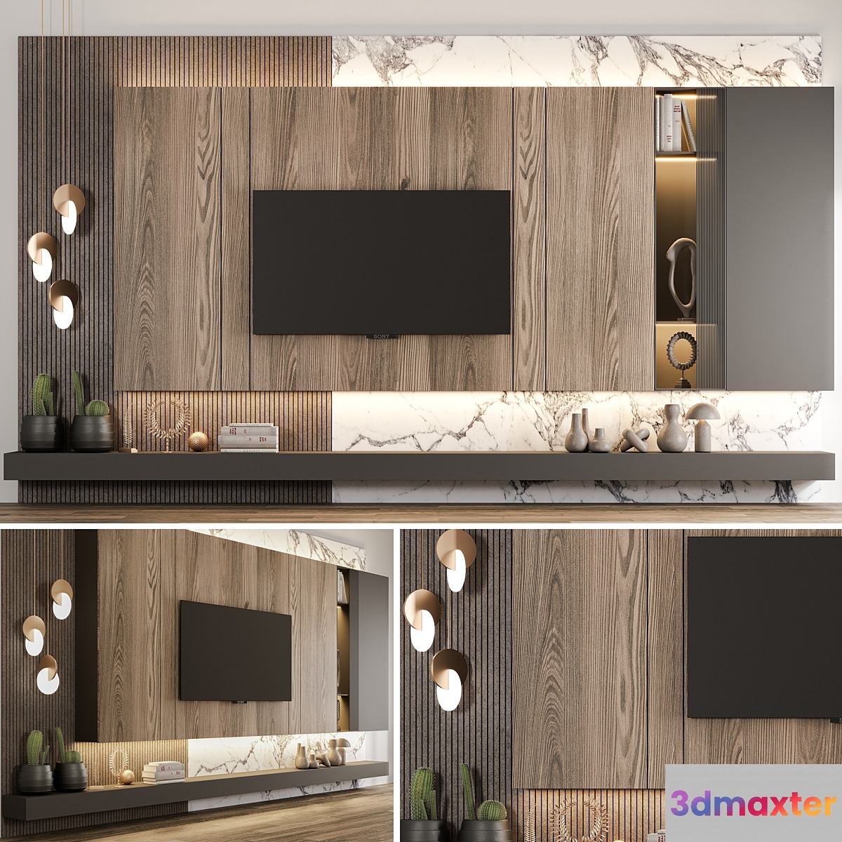 Tv Wall NZ 01 3D Max