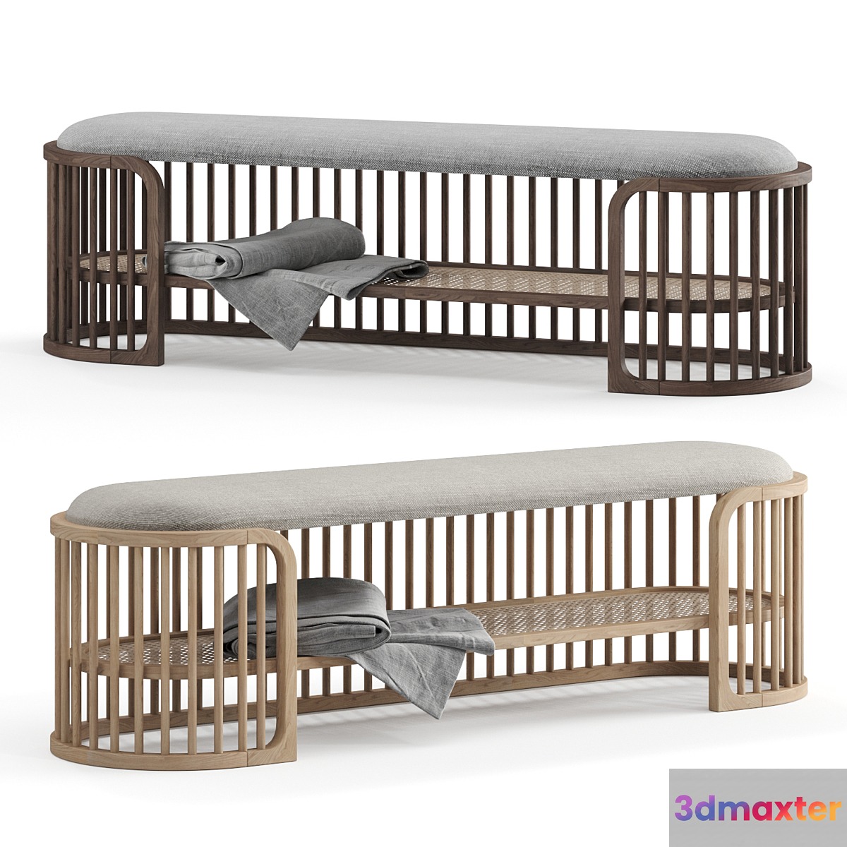Pianca Palu Rattan Bench 3D Max