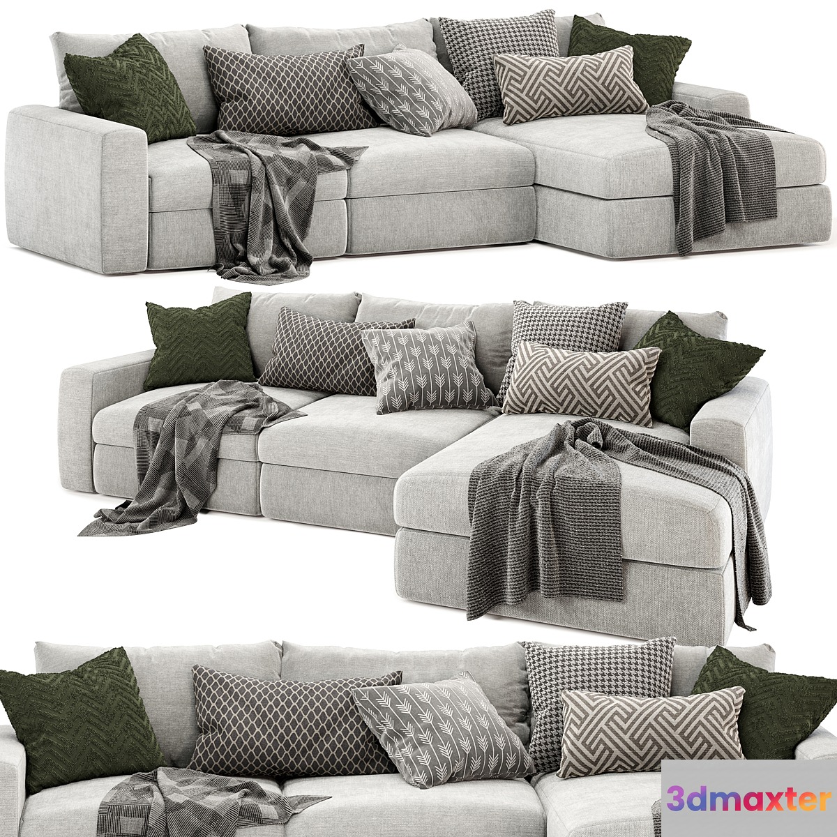 lounge sofa with chaise 3D Max