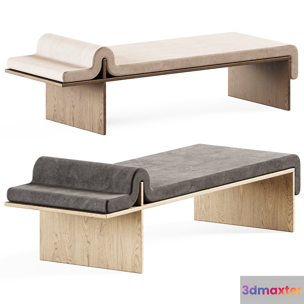 Melt Daybed By Bower Studio _ Upholstered bench 3D Max