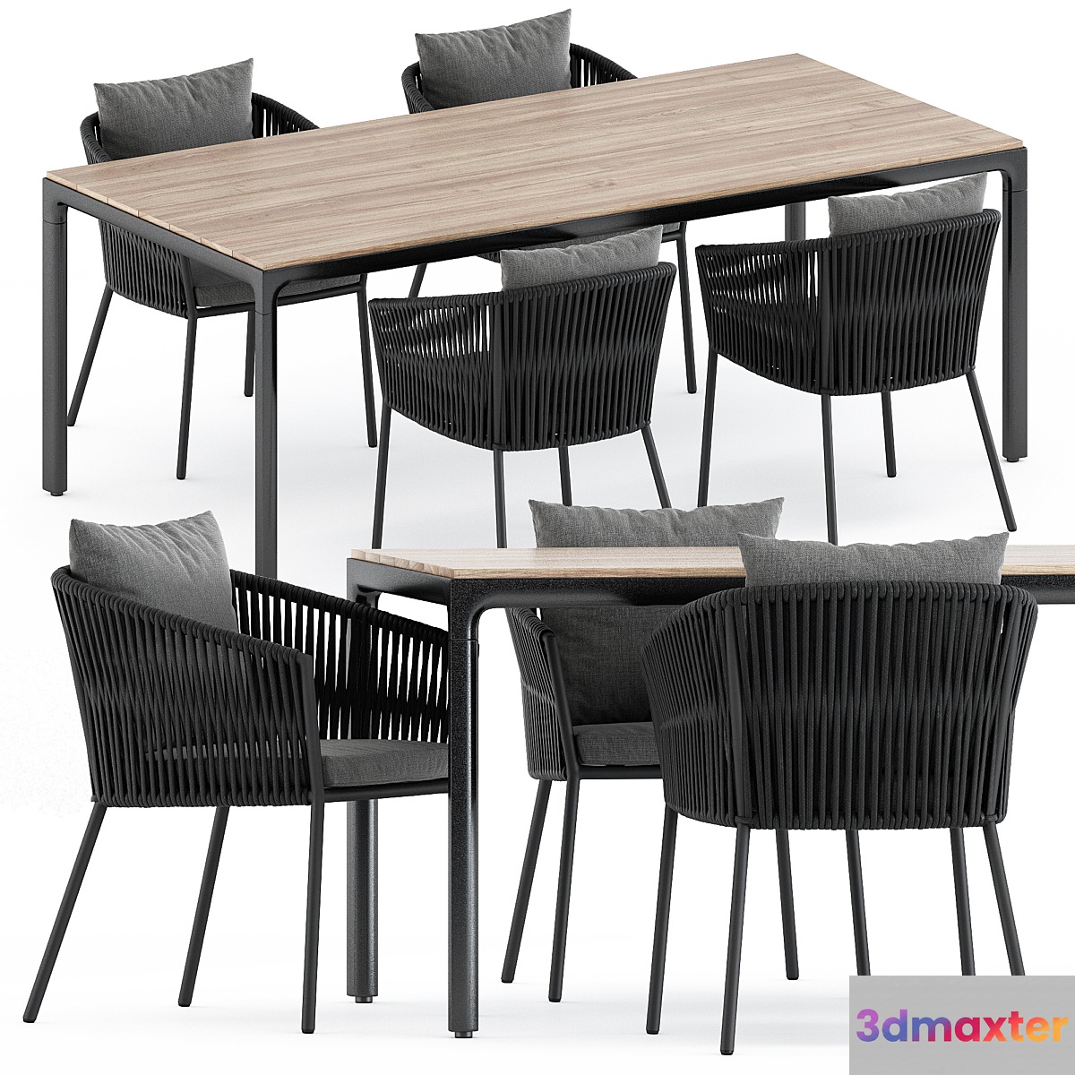 Porto Dining Chair by burkedecor and Illum table by Tribu