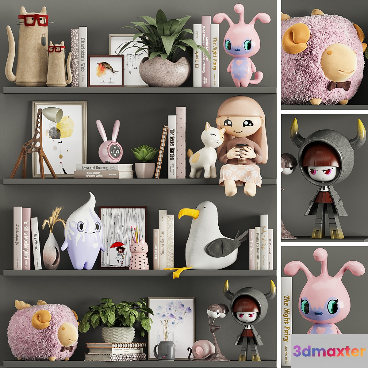 decor set for girls 3D Max