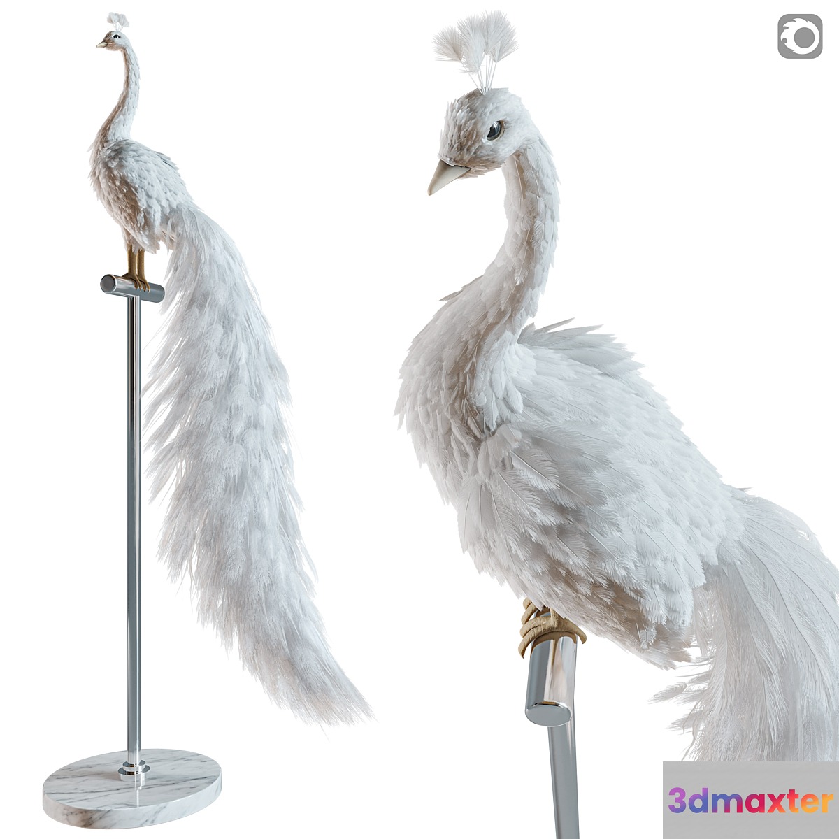 Artificial White Peacock 01.