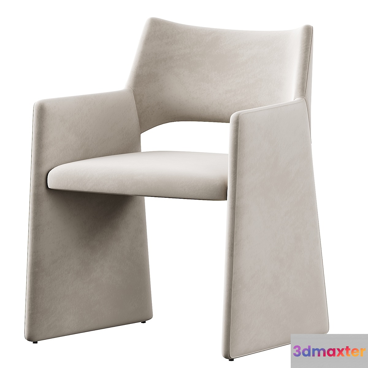 CB2 Foley Faux Mohair Gray Dining Armchair 3D Max
