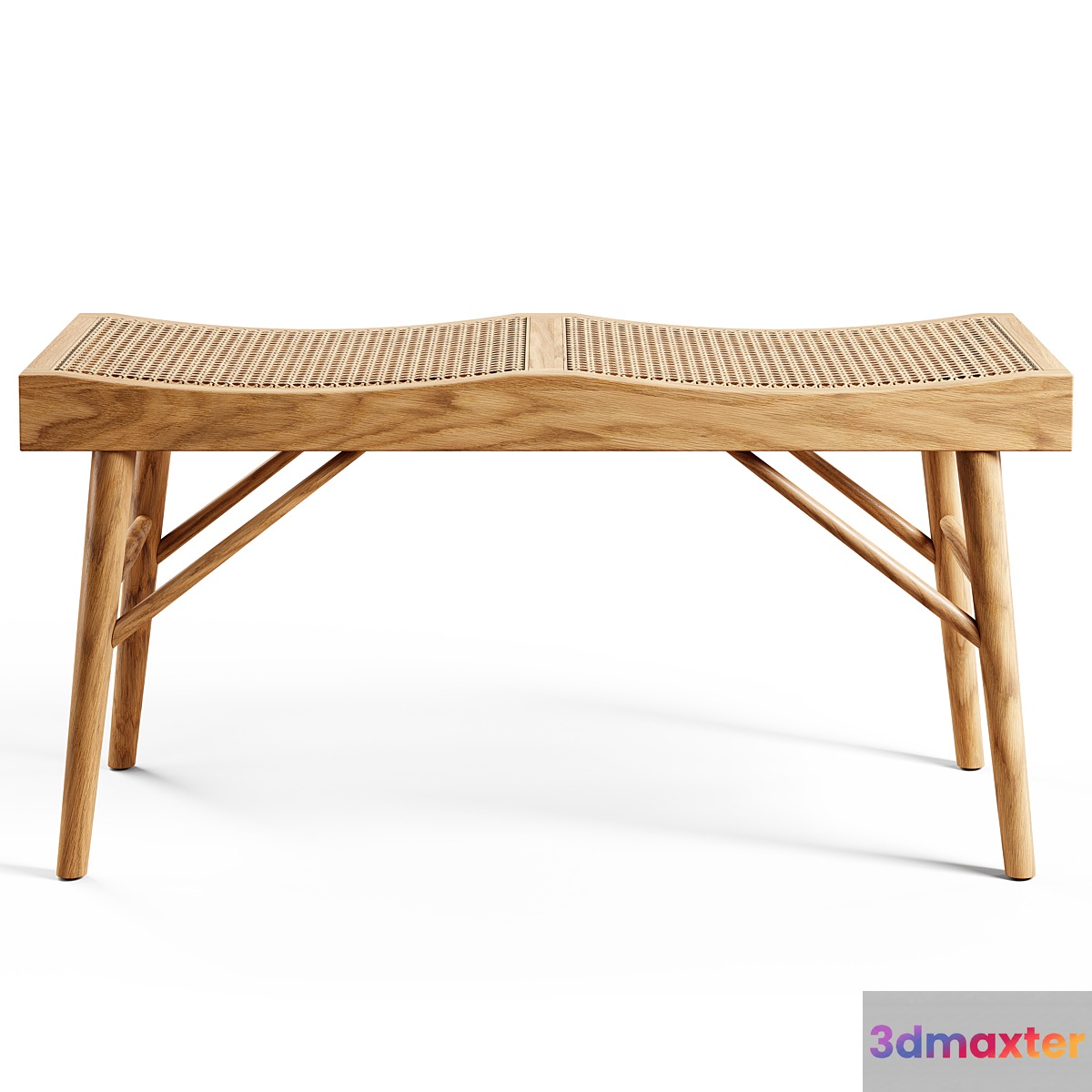 Zara Home - The wood and rattan bench - Medium 3D Max