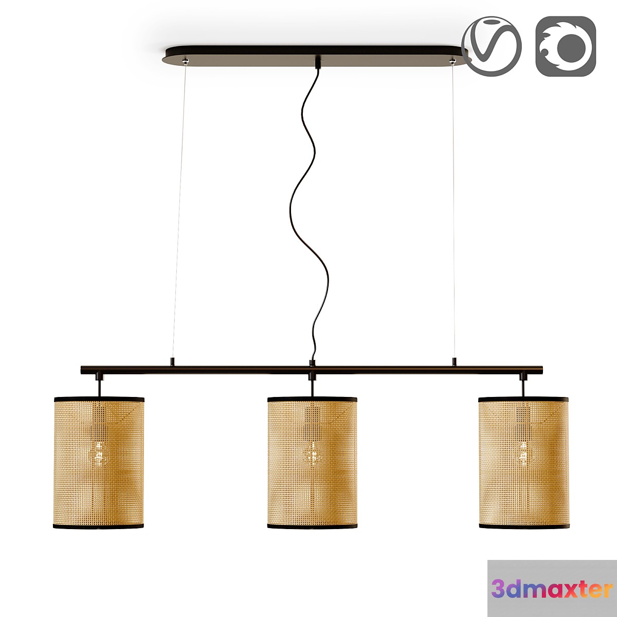 Light in metal and wicker material Cara - No.2