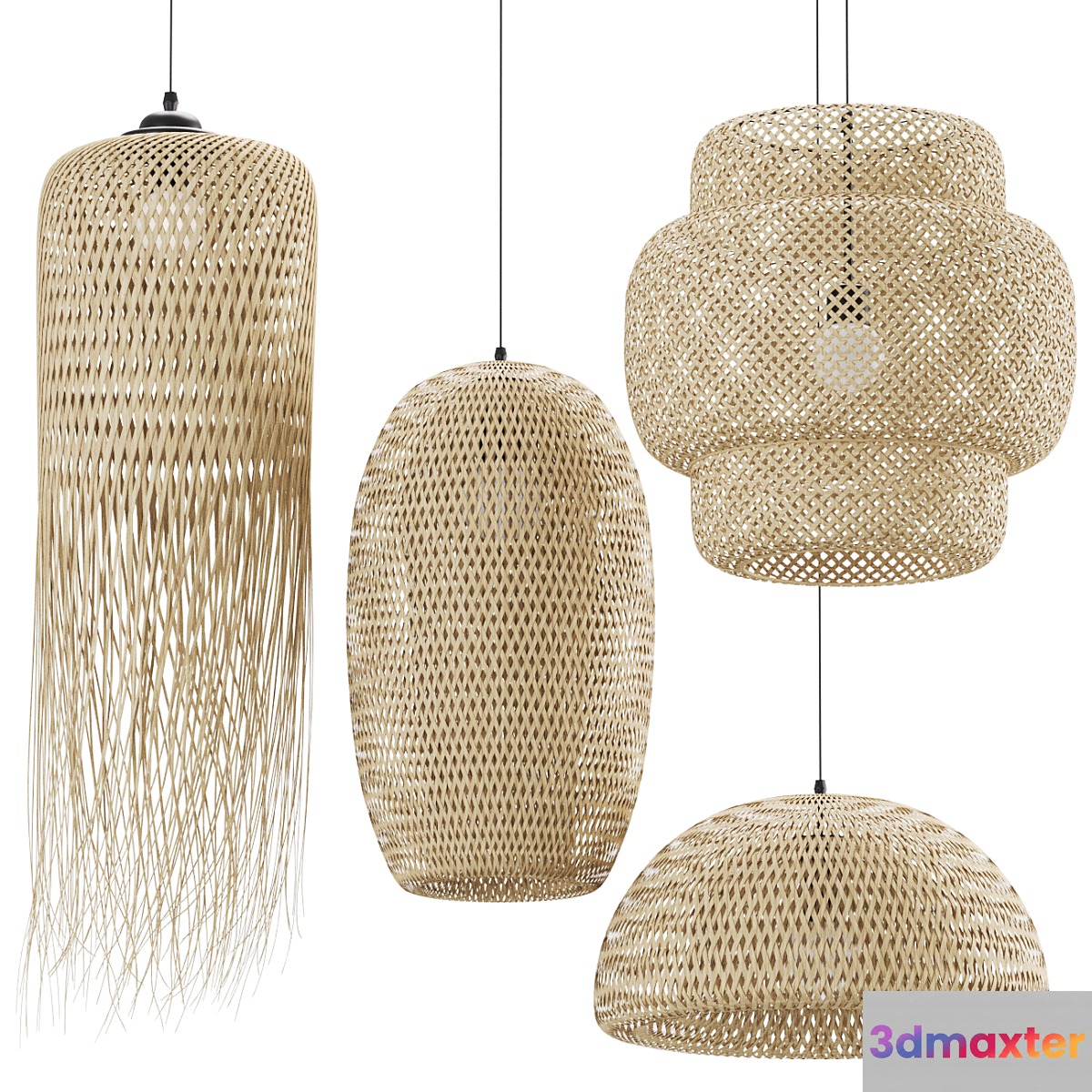 Rattan pendant light collection 203 3D Max