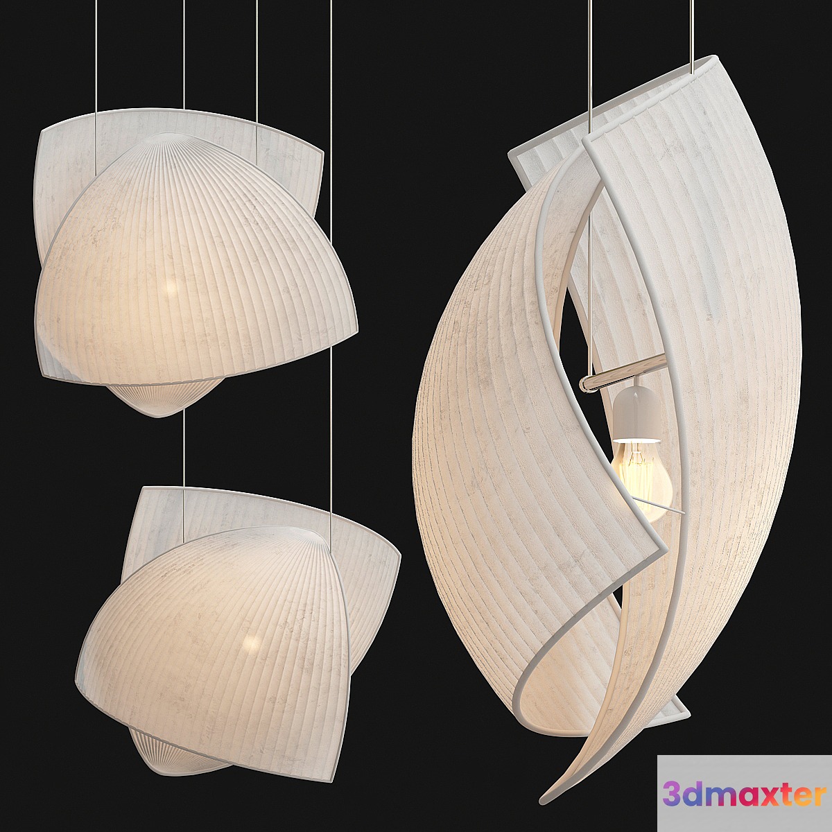 Grok voiles pendant lights 3D Max