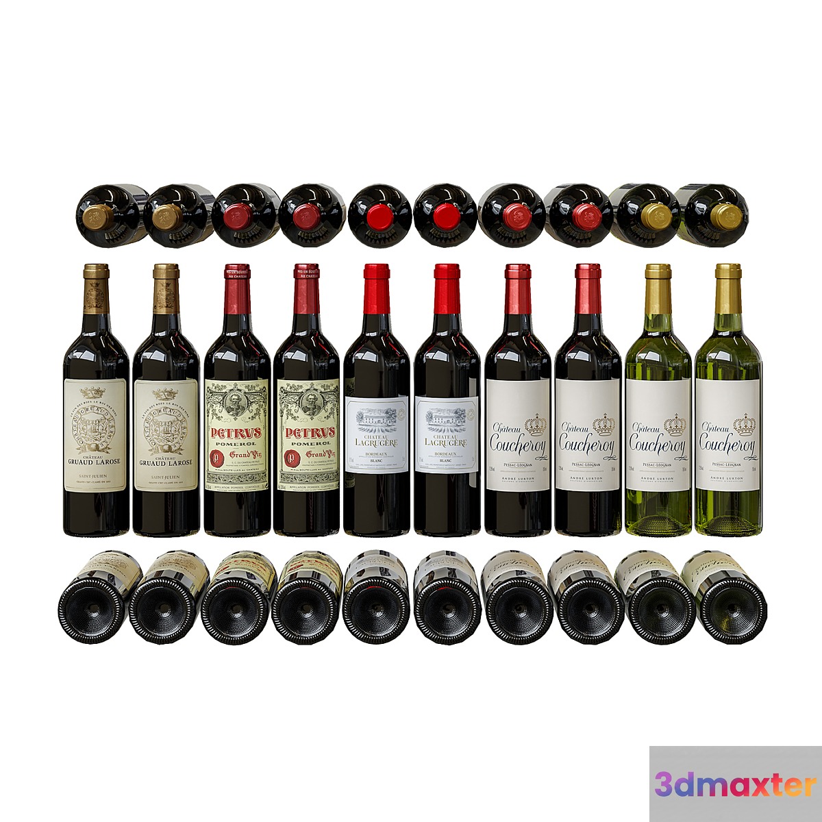 Wine bottles 3D Max