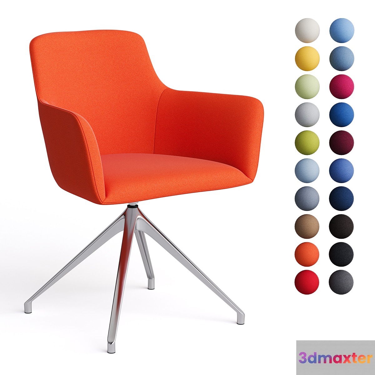 Office chair City by Quadrifoglio fabric with metal curly legs