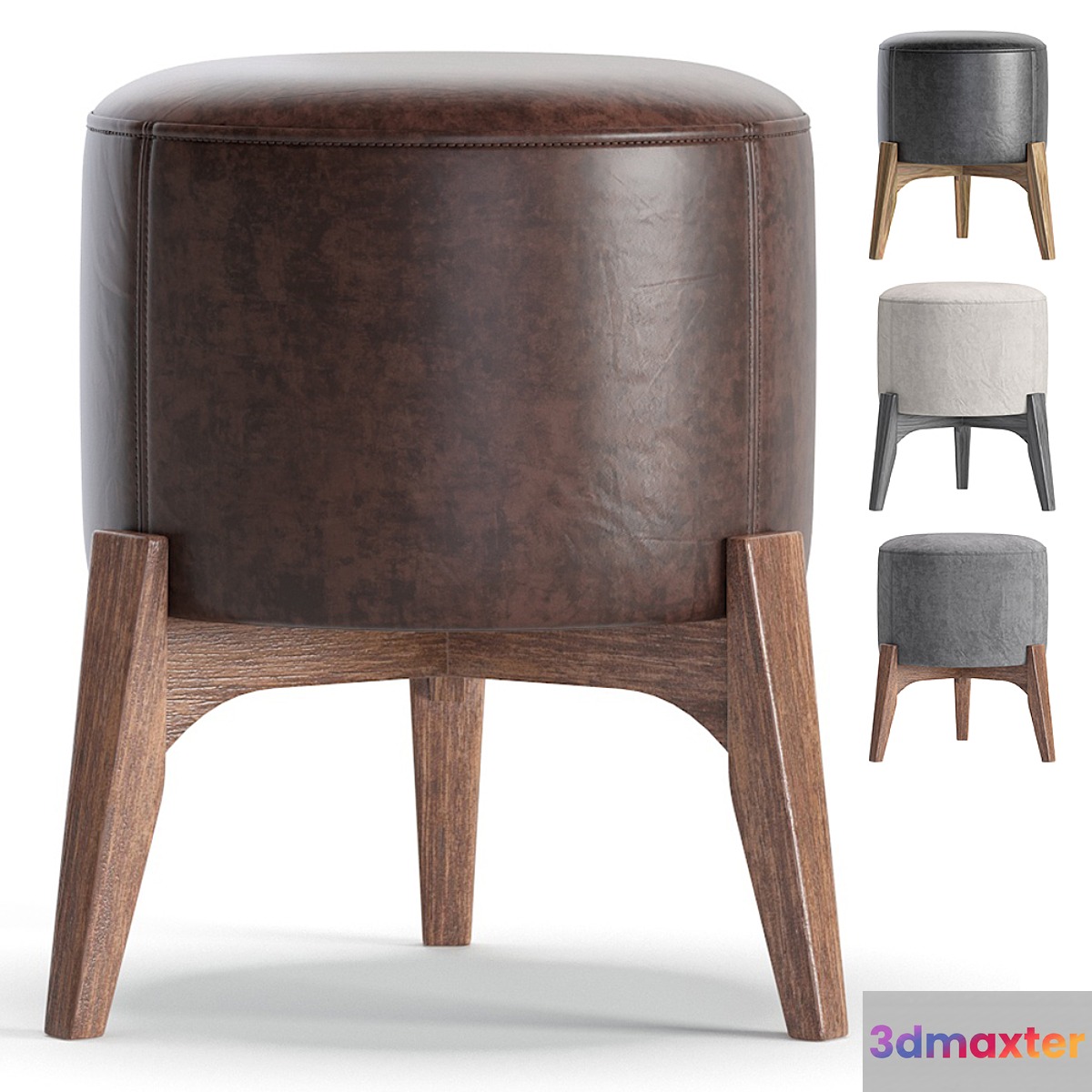 Jodi pouf Velvet and Leather made by Cosmo 3D Max
