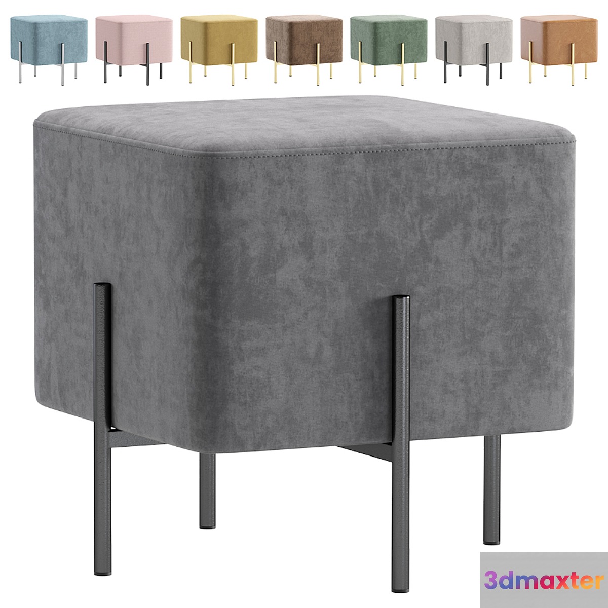 Pouf Gato Velvet and Leather made by Cosmo