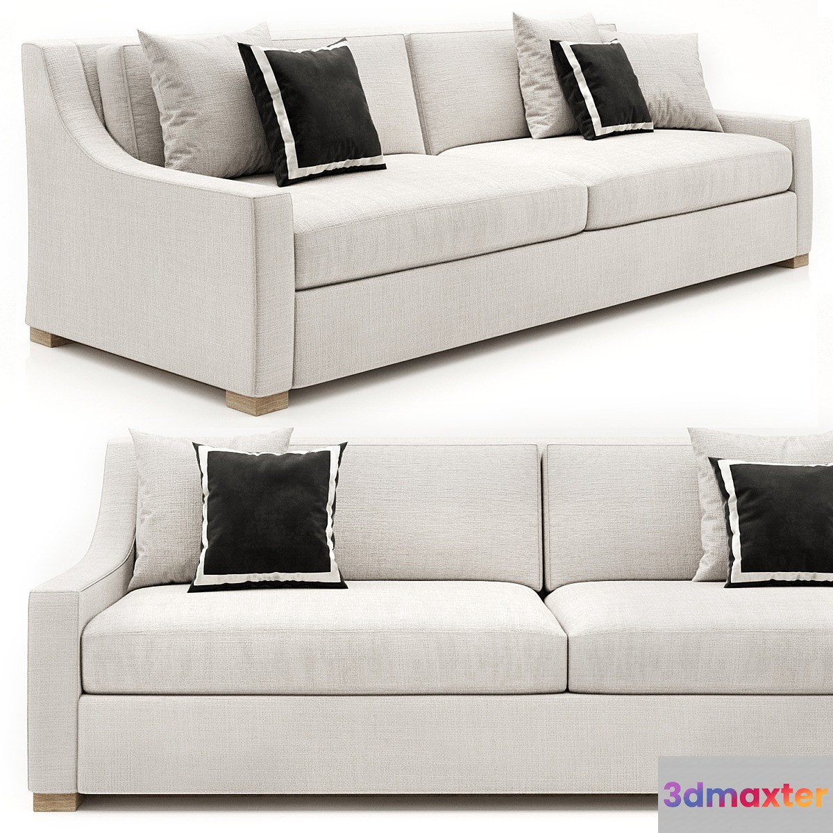 RH PARISIAN CLASSIC SLOPE ARM SOFA - No.2
