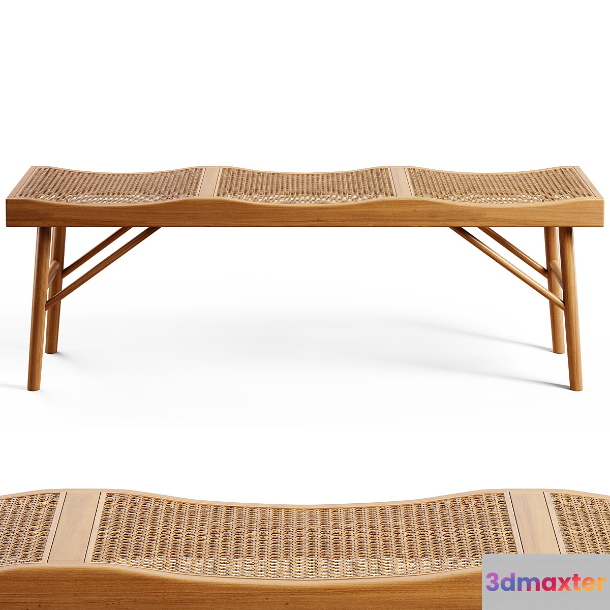 Zara Home - The bench made of wood and rattan
