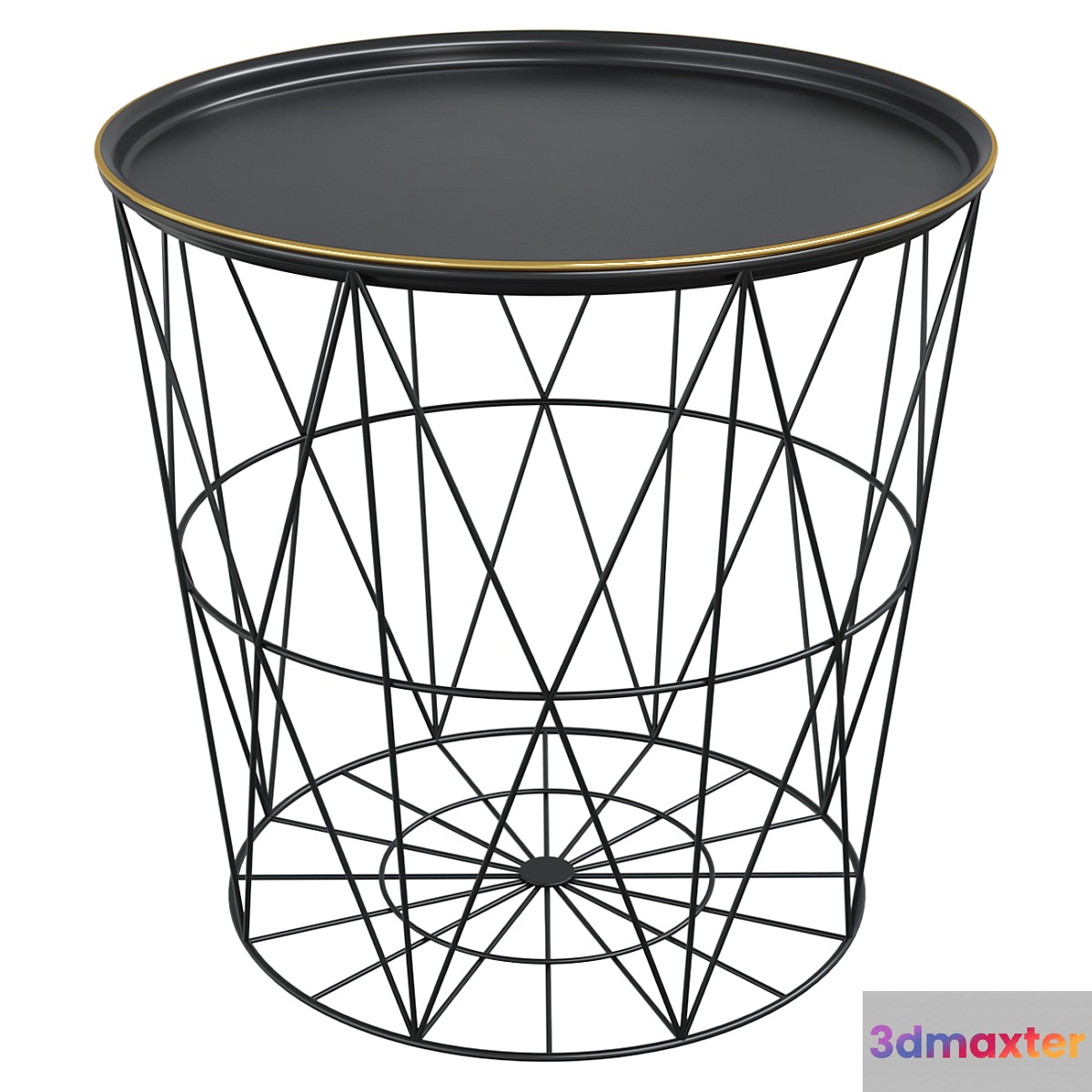 KALO Black Metal Wire Side Table