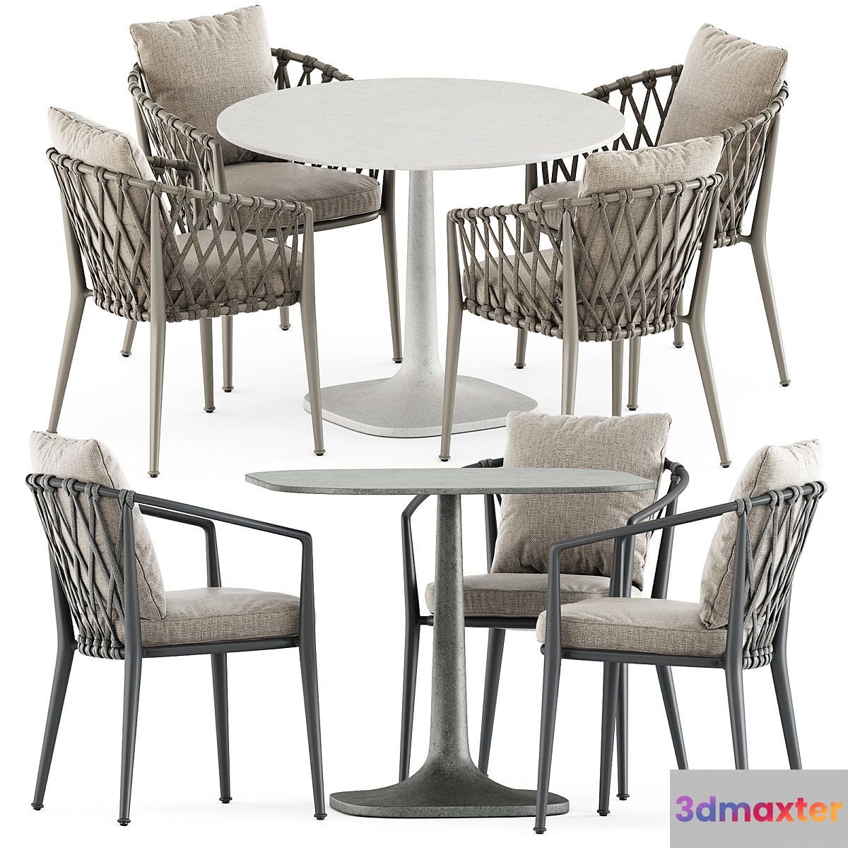 Erica outdoor chair and Fiore Outdoor table by bebitalia