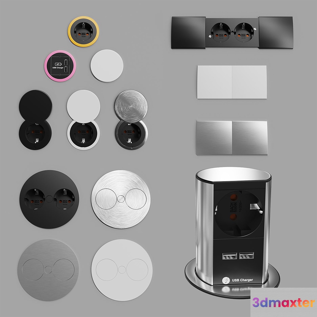 Recessed sockets Bachmann 3D Max