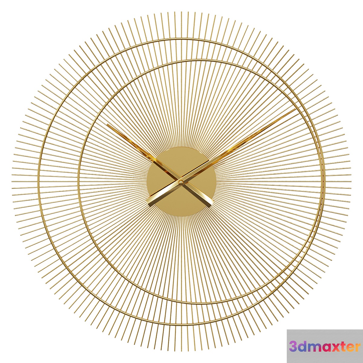 Gold metal clock D60cm Wall clock dubai - No.2