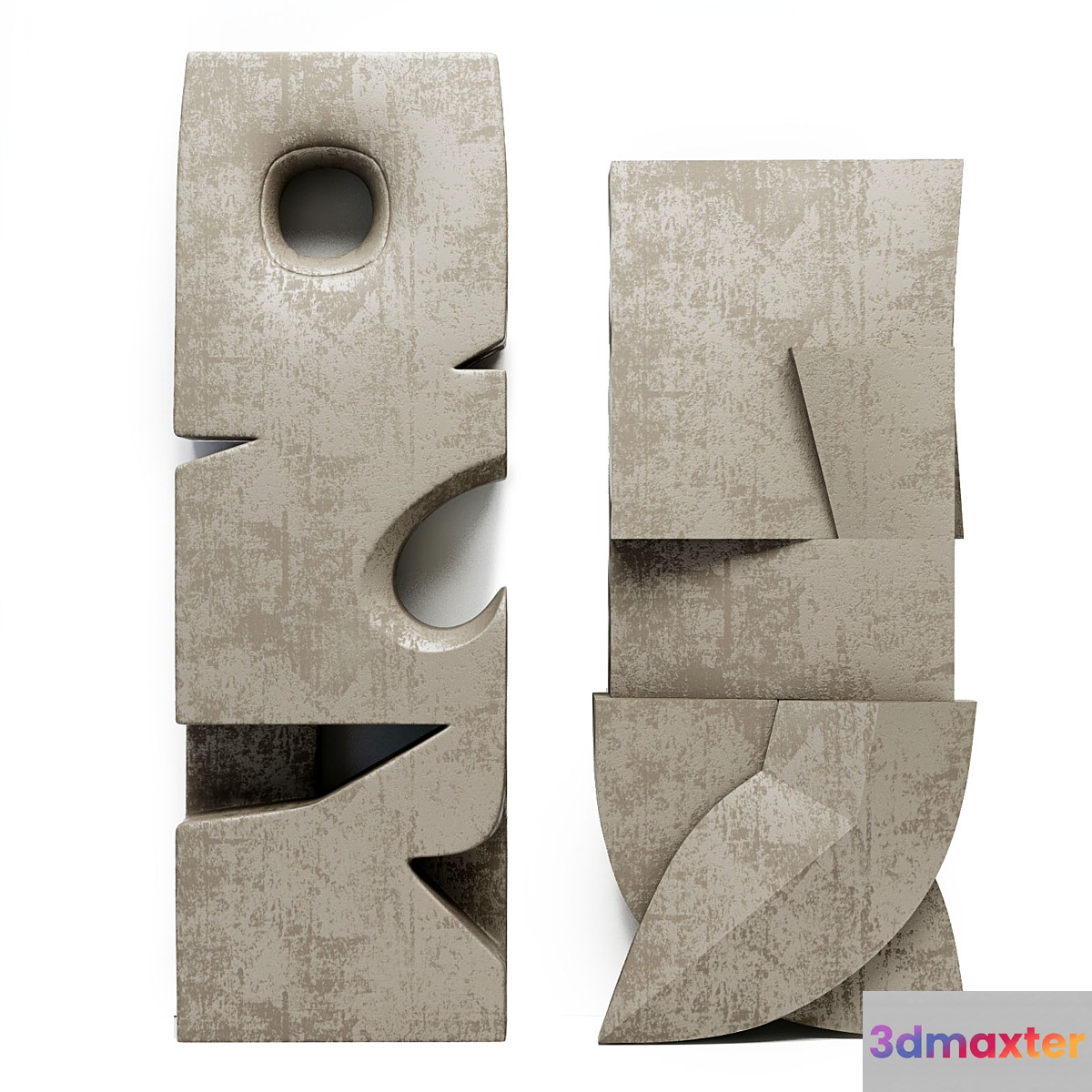 Set of 2 sculptures-bas-reliefs