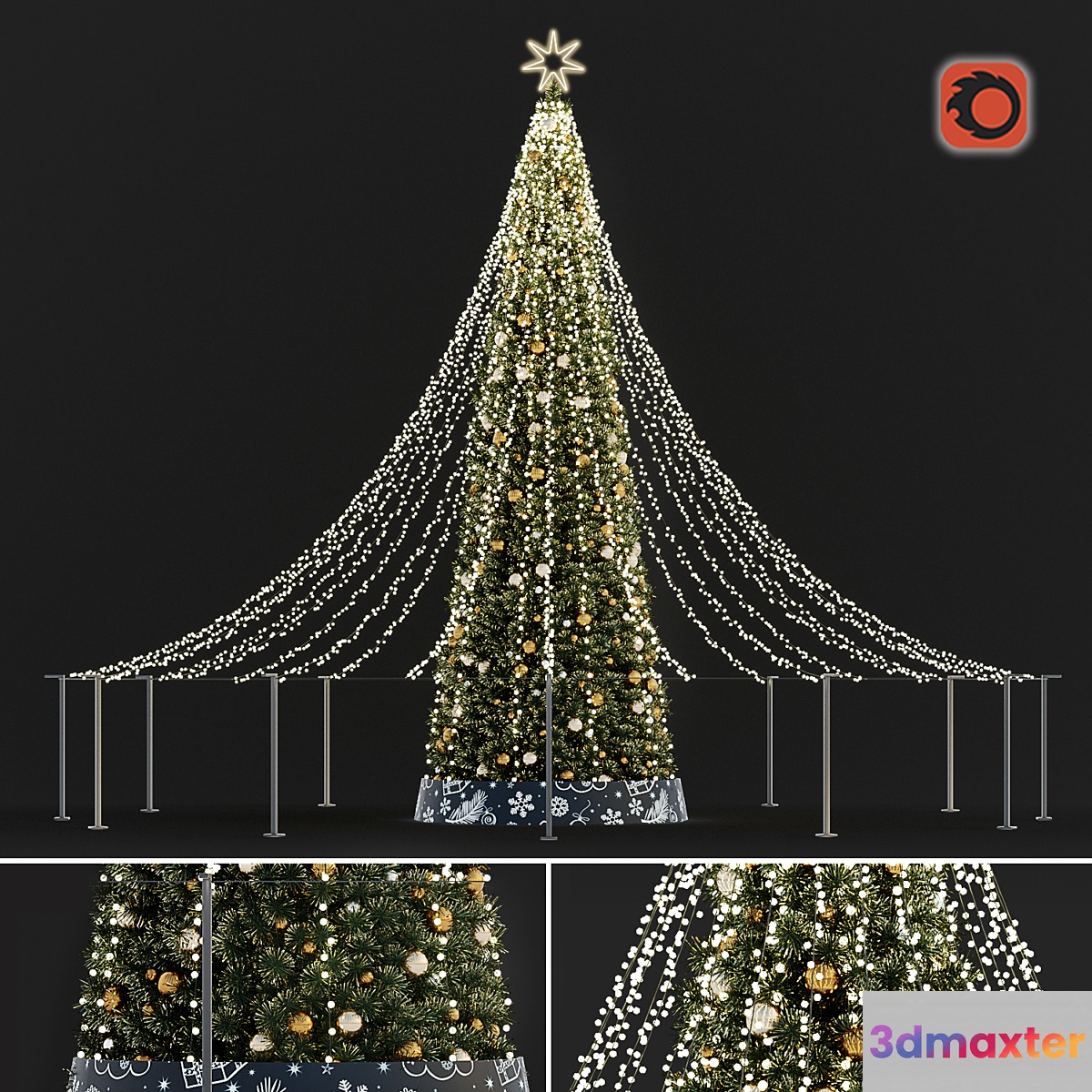 Christmas Tree Street 3D Max