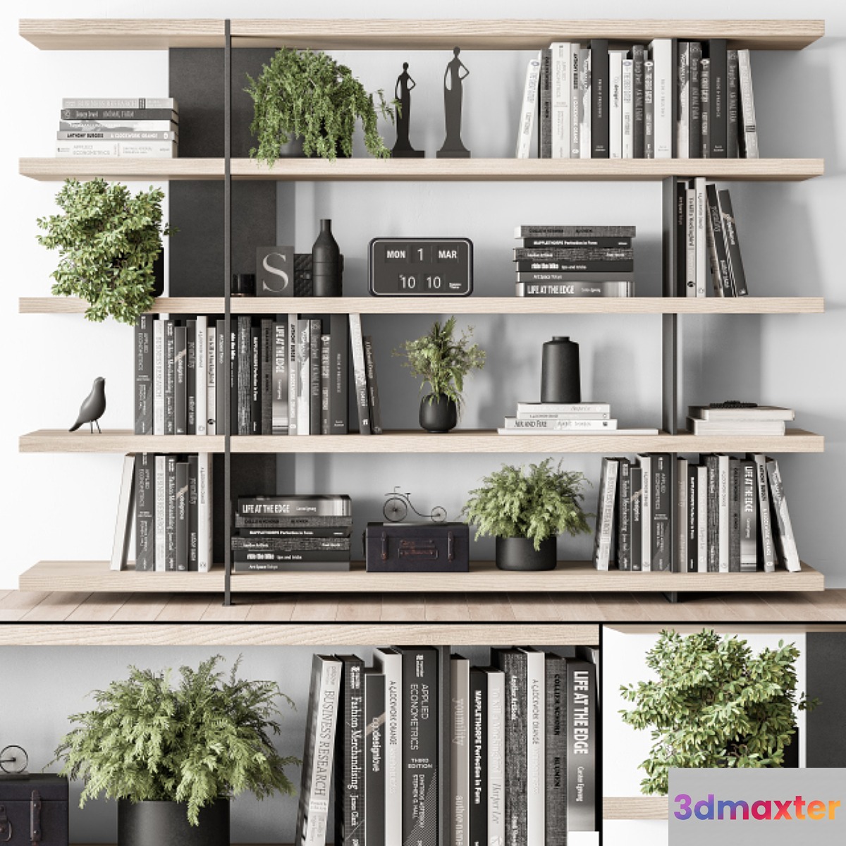 Wood and Metal Shelves Decorative - Rack Set 11
