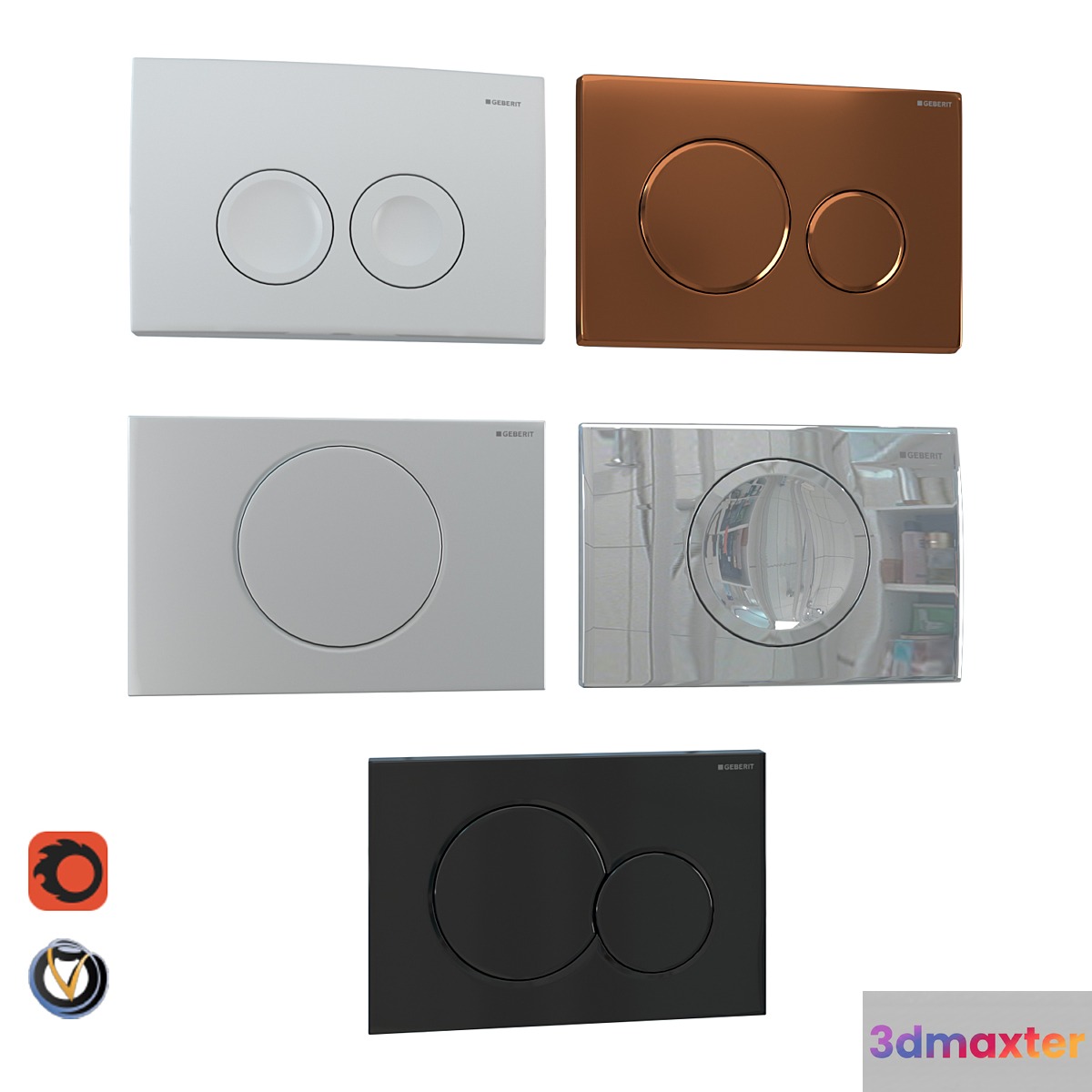 GEBERIT flush plates for installation 5 pcs. (part 1) - No.2