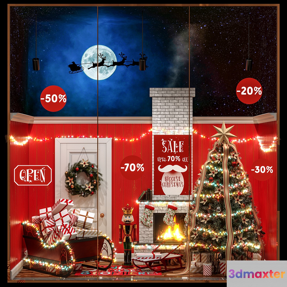 New Year's showcase of the decorative store