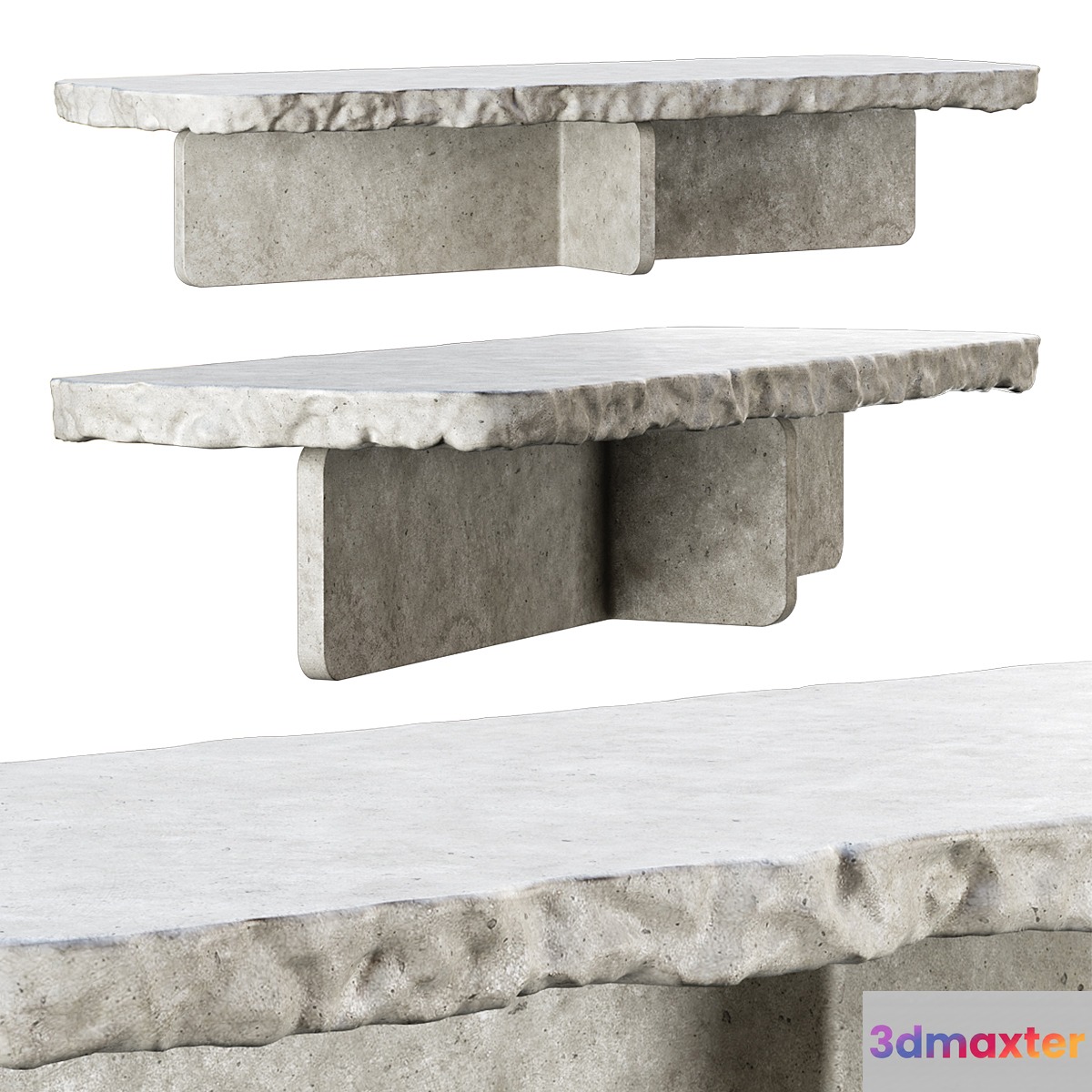 Richard concrete long table by Bpoint design _ Concrete dining table 3D Max
