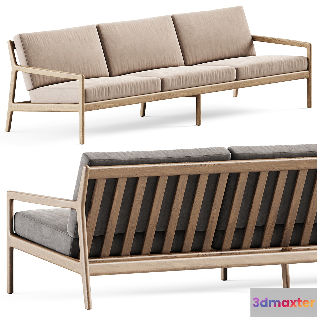 Teak Jack outdoor sofa 3 seater by Ethnicraft _ Three-seater sofa - No.2