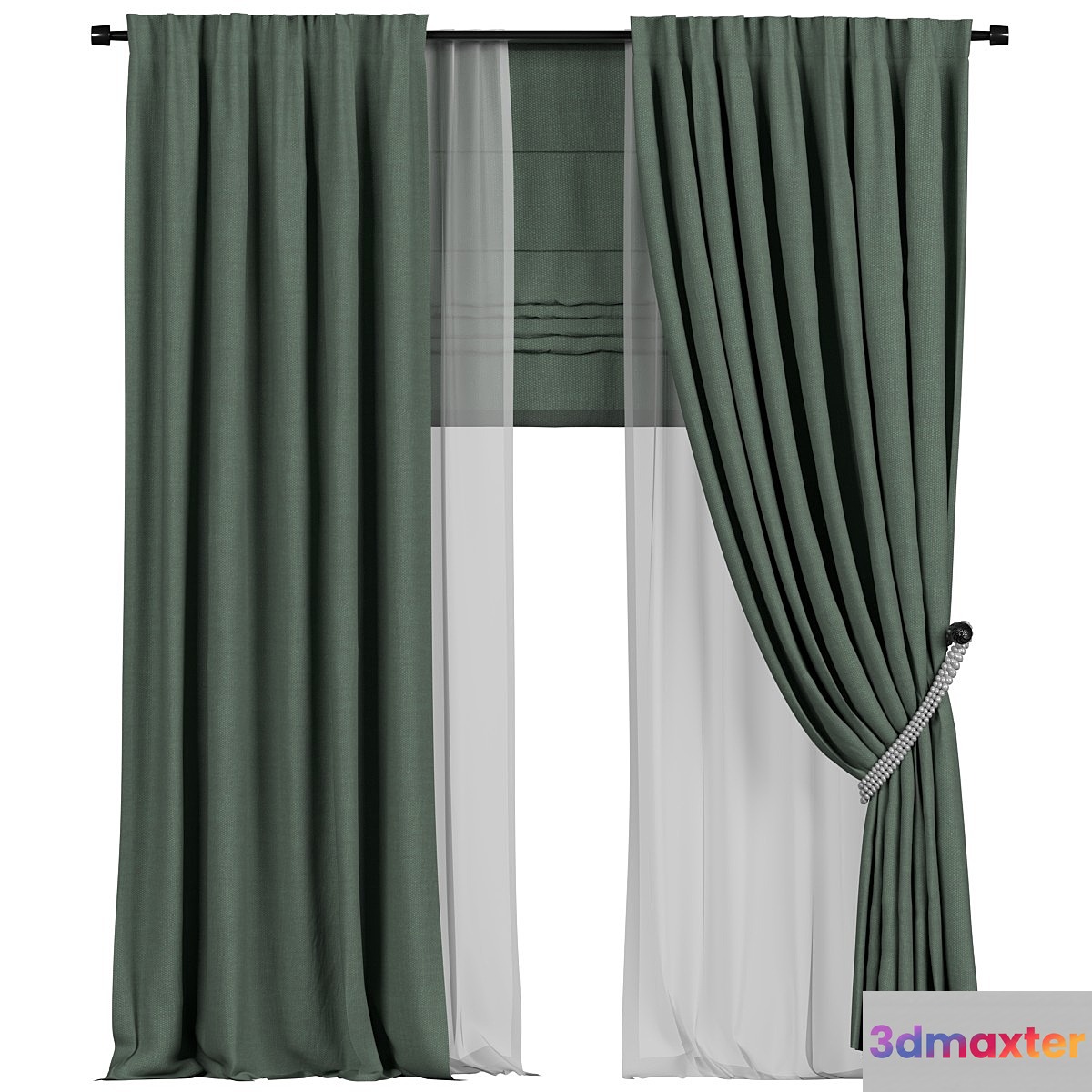 Tulle and roman curtains in the back - No.2