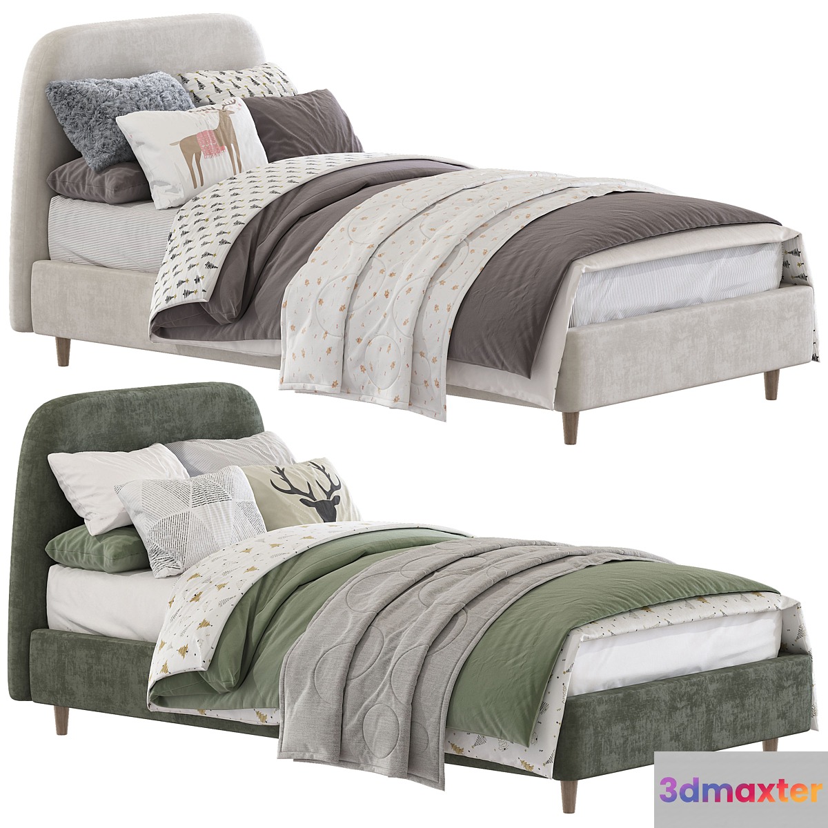 Bed Oatmeal Raelynn Upholstered Bed 217