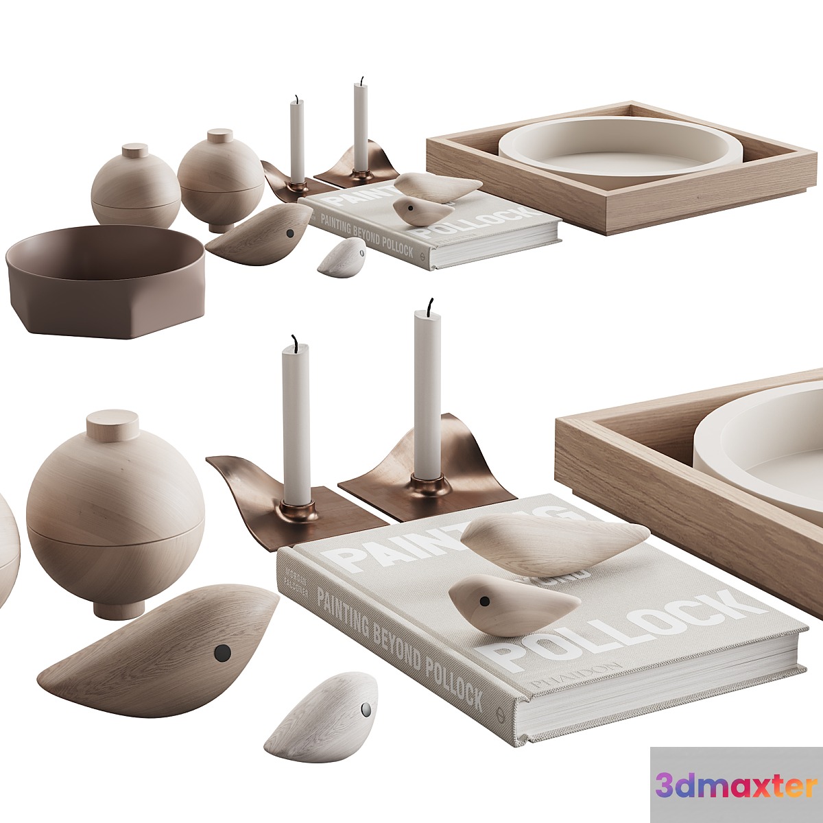 077 Living decor set NEUTRAL BIRDS 00 3D Max