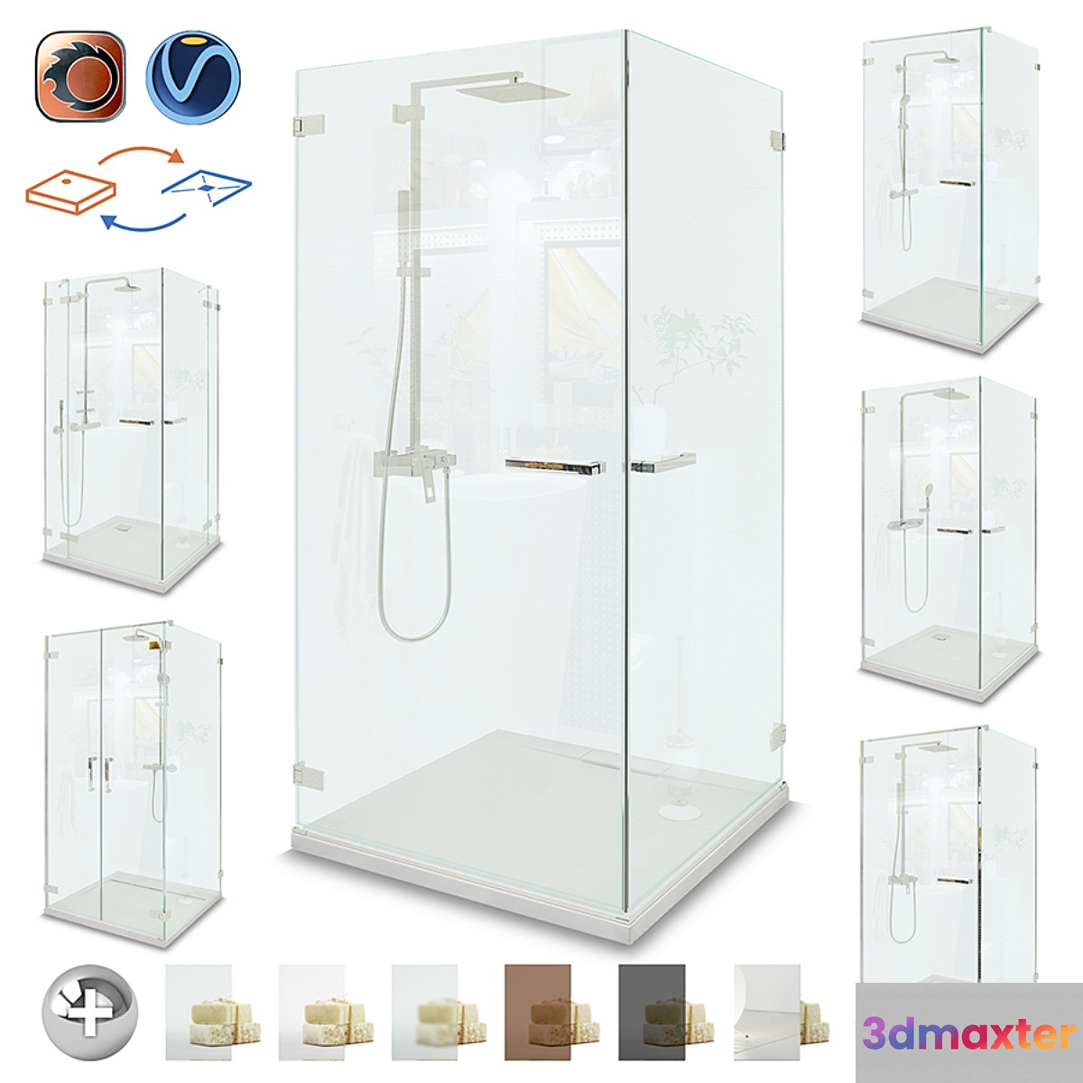 SHOWER CABINS Radaway | Pendulum set 1 3D Max