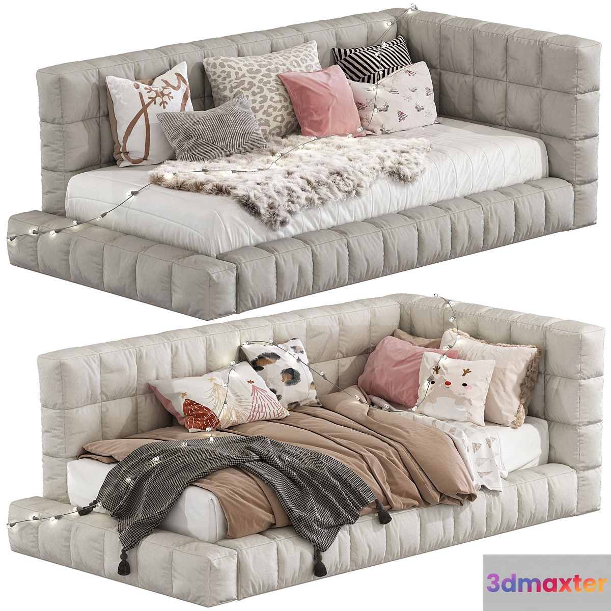 Bed Baldwin Lounge Corner Upholstered Bed 220