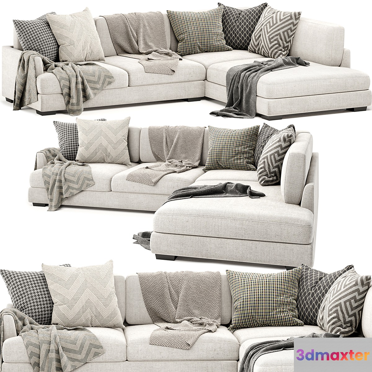 Elsie sofa with chaise 3D Max